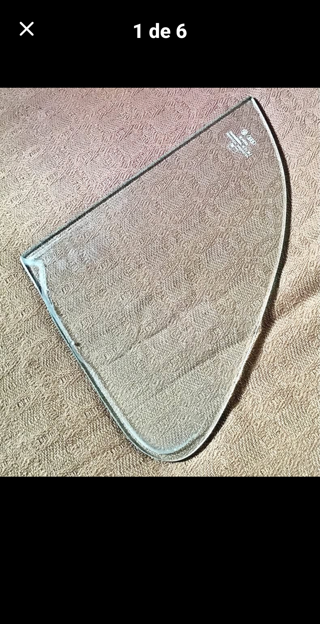Vidro Quebra-Vento Fusca Blindex Logo VW/Audi Lado Direito — foto 2